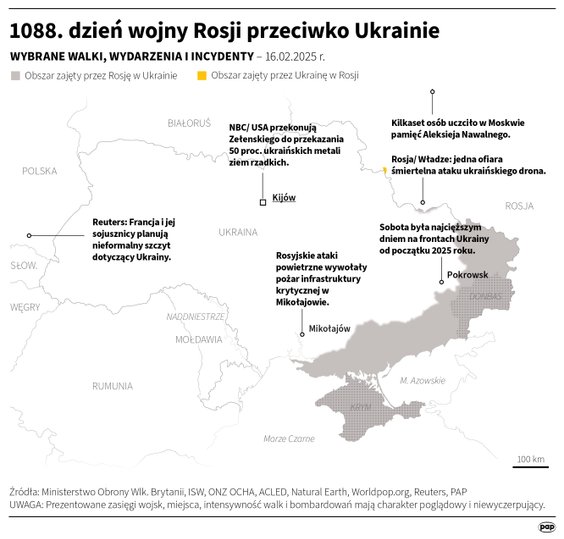 Tak wyglądała sytuacja na froncie 16 lutego