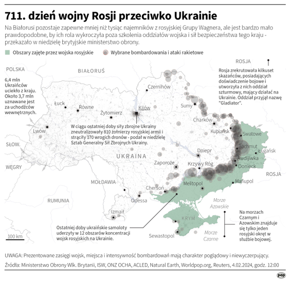 This is the situation at the front on the 711th day of the war between Russia and Ukraine