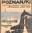 Plakat pierwszego Targu Poznańskiego.