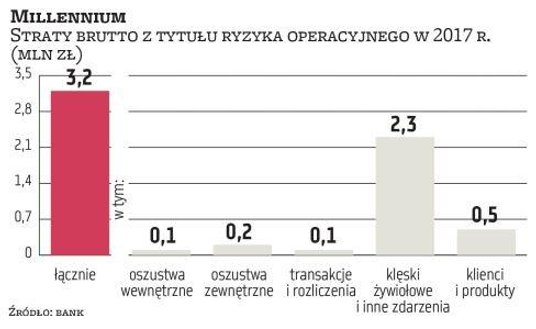 W Millennium wymogi kapitałowe z tytułu ryzyka operacyjnego stanowią 11 proc. wszystkich. Bank wykaz