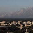 Pożar lasu w powiecie wołomińskim widziany z Warszawy