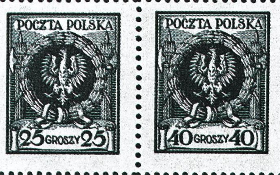 Para znaczków o numerach katalogowych 189a i 191; omyłkowo klisza znaczka 189 dostała się do arkusza
