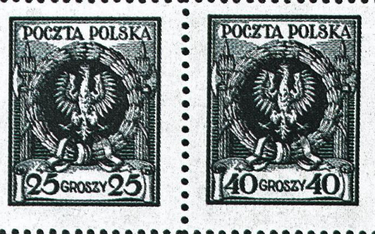 Para znaczków o numerach katalogowych 189a i 191; omyłkowo klisza znaczka 189 dostała się do arkusza