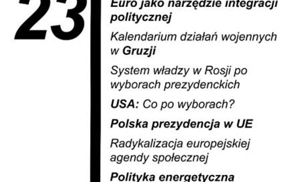 Międzynarodowy przegląd polityczny, Instytut Sobieskiego, 3 (23) 2008