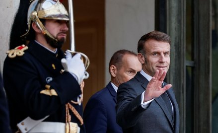 Prezydent Francji Emmanuel Macron w Pałacu Elizejskim