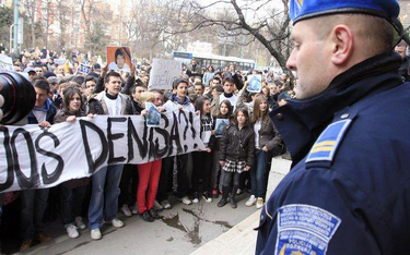 Demonstracja Serbów w Sarajewie w Bośni i Hercegowinie