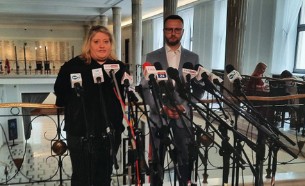 Z dziennikarzami w Sejmie spotkali się Alina Dybaś i Paweł Szramka