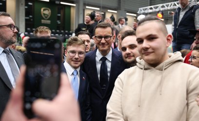 Mateusz Morawiecki w czasie spotkania z sympatykami