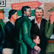 Andrzej Wróblewski, „Dworzec na Ziemiach Odzyskanych” (1949). Pijak, kułak, inwalida, sowiecki żołni