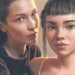Bella Hadid (modelka IRL) i Lil Miquela (influencer CGI, postać wygenerowana cyfrowo) wystąpiły w 20