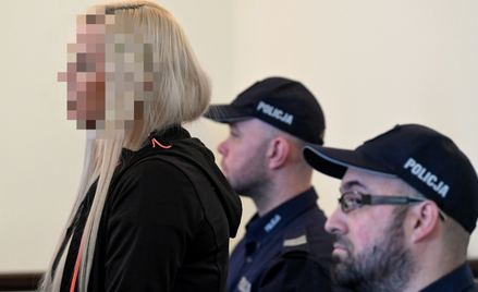 Katarzyna P. na sali sądowej