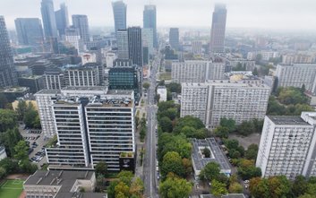 Ulica Grzybowska z lotu ptaka