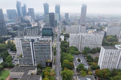Ulica Grzybowska z lotu ptaka