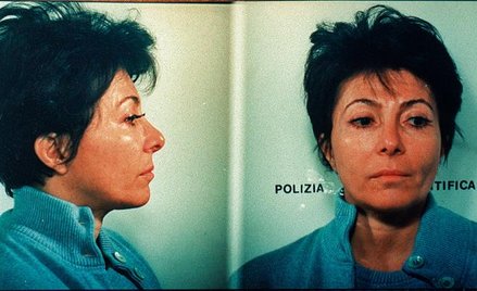 Patrizia Gucci, zdjęcie z kartotetki policyjnej wykonane po jej aresztowaniu pod zarzutem zlecenia z