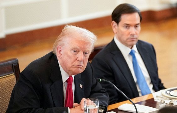 Prezydent USA Donald Trump i szef amerykańskiej dyplomacji Marco Rubio