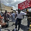 Grecja, Ateny. Imigranci protestujący w trakcie 24-godzinnego strajku