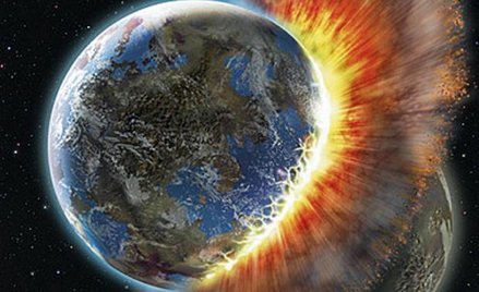 Kolizja dwóch planet wielkości Ziemi i Wenus – tak wyobraża sobie to artysta