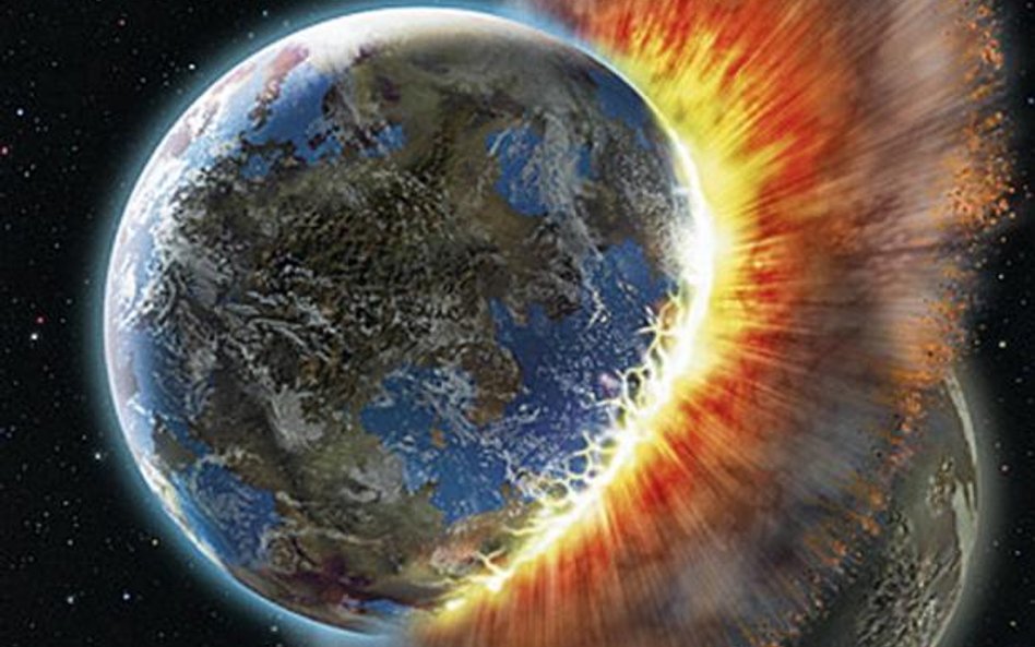 Kolizja dwóch planet wielkości Ziemi i Wenus – tak wyobraża sobie to artysta