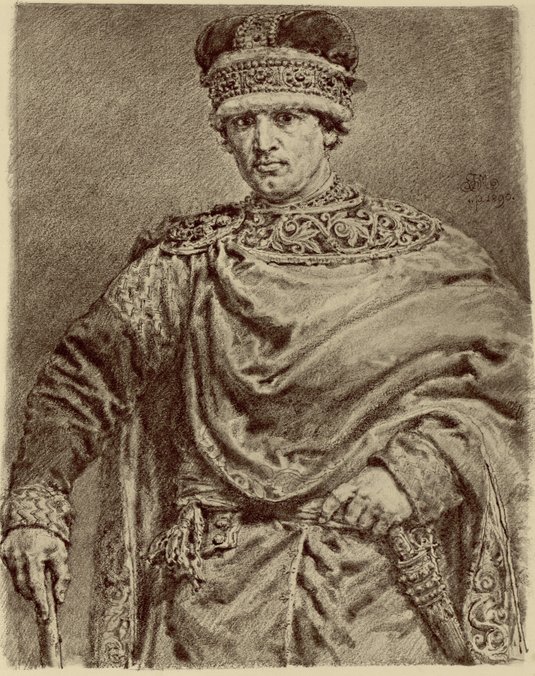 Władysław II Wygnaniec – rysunek Jana Matejki z cyklu „Poczet królów i książąt polskich” (ok. 1893 r
