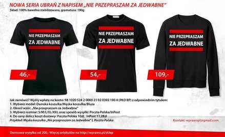 Takie koszulki promuje były ksiądz Jacek Międlar