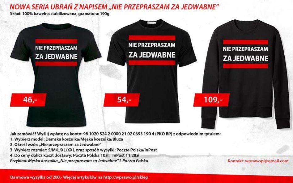 Takie koszulki promuje były ksiądz Jacek Międlar