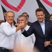 Premier Donald Tusk i prezydent Warszawy Rafał Trzaskowski