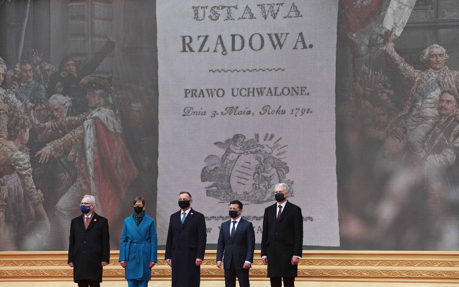 Przywódcy Litwy, Łotwy, Estonii i Ukrainy na obchodach 230. rocznicy Konstytucji 3 maja