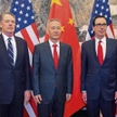 Amerykański sekretarz skarbu Steven Mnuchin (pierwszy z prawej) zapewniał, że rozmowy z chińskim wic