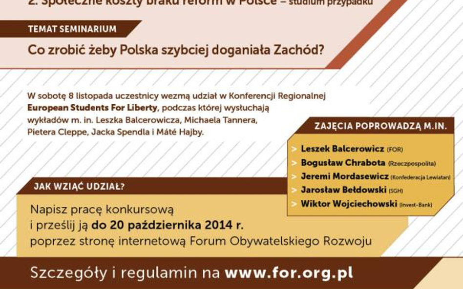 Aplikuj do Jesiennej Szkoły Leszka Balcerowicza