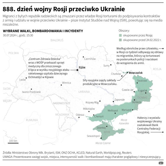 Tak wyglądała sytuacja na Ukrainie w 888 dniu wojny
