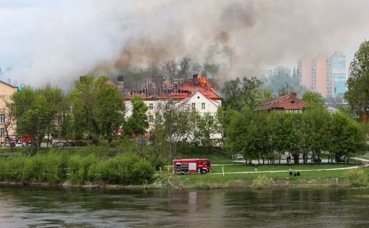 Pożar budynku Akademii im. Jakuba z Paradyża w Gorzowie Wielkopolskim