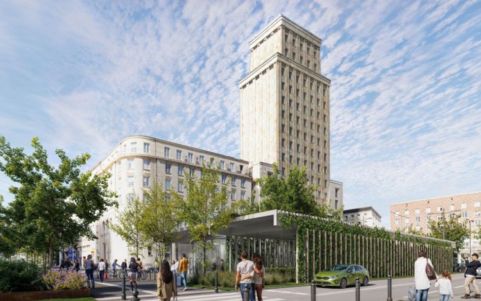 Wizualizacja zazielenionego skweru na placu Powstańców Warszawy