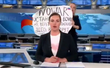 Protest Owsiannikowej na antenie rosyjskiej telewizji