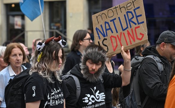 Uczestnicy przygotowali różnorodne transparenty i przebrania