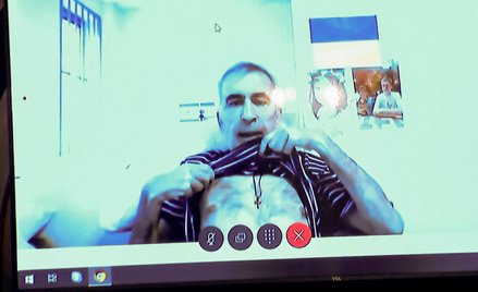 Micheil Saakaszwili w czasie posiedzenia sądu