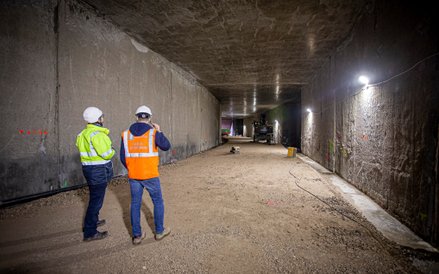 Perspektywa tunelu w stanie surowym robi wrażenie