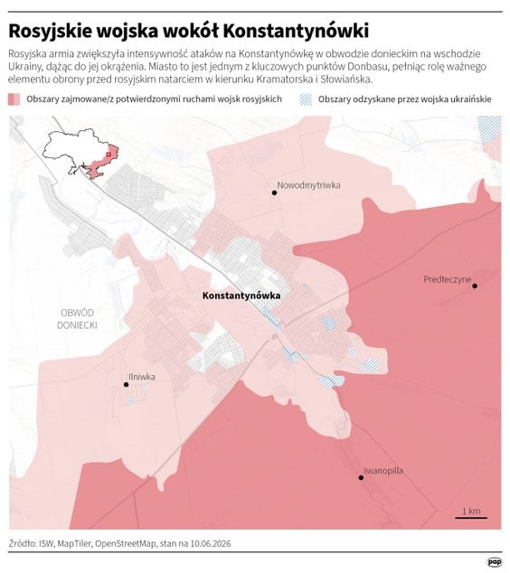 Rosyjskie wojska wokół Konstantynówki