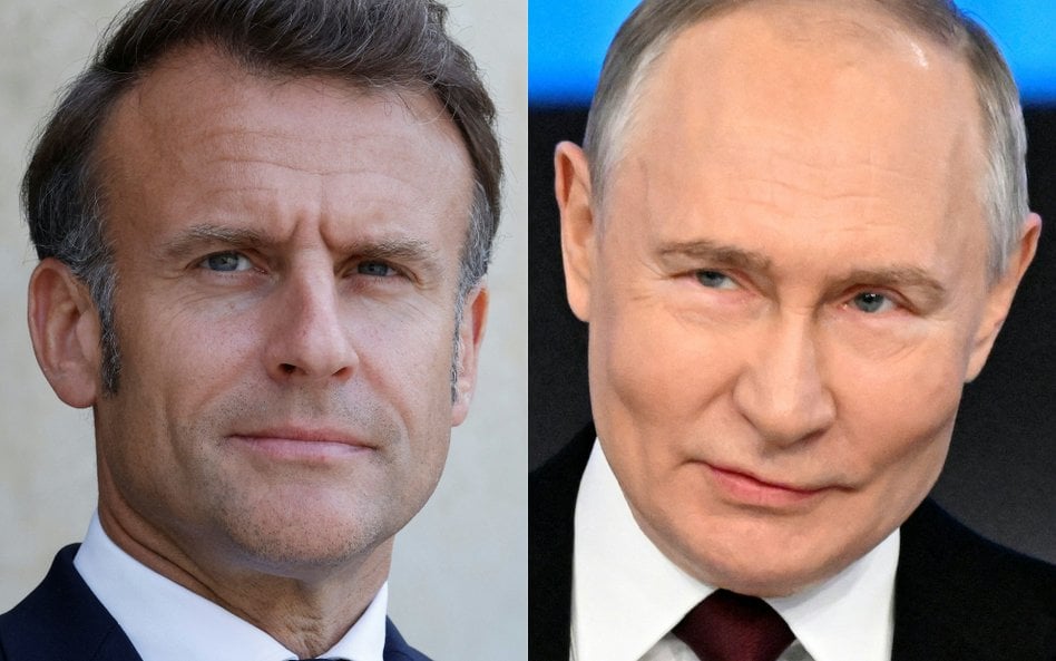 Emmanuel Macron i Władimir Putin