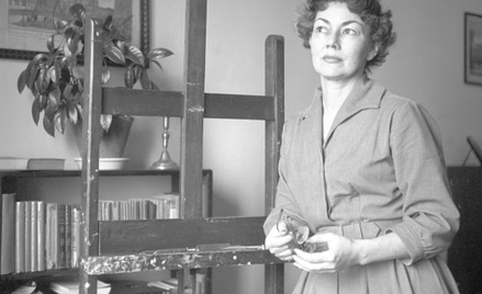 Monika Żeromska przy sztalugach