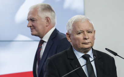 Prezes Porozumienia Jarosław Gowin i prezes PiS Jarosław Kaczyński
