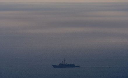 Tajwański okręt patrolowy na wodach Cieśniny Tajwańskiej