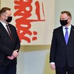 Prezydent RP Andrzej Duda oraz minister edukacji i nauki Przemysław Czarnek