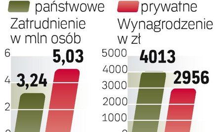 Więcej płacą publiczne