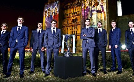 Uczestnicy Masters. Od lewej: David Ferrer, Andy Murray, Jo-Wilfried Tsonga, Roger Federer, Novak Dj