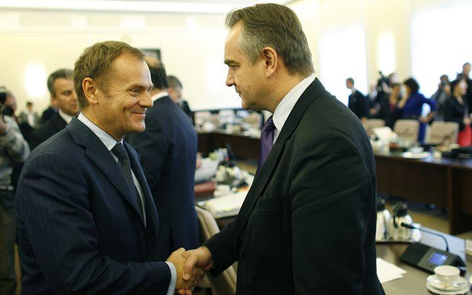 Donald Tusk z Waldemarem Pawlakiem