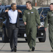 Barack Obama w amerykańskiej bazie Ramstein w Niemczech z dowódcami lotnictwa USA w Europie