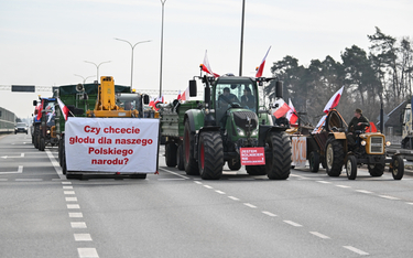 Protest rolników na drodze S7