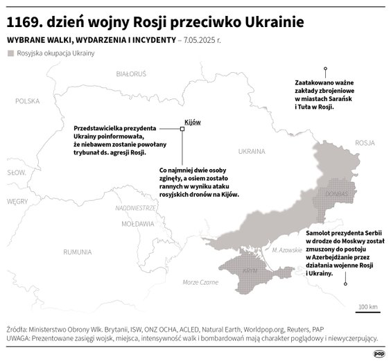 Tak wyglądała sytuacja na froncie w 1169 dniu wojny