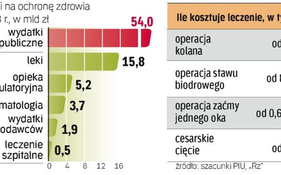 Prywatne wydatki na leczenie szybko rosną. W 2009 r. na usługi medyczne, bez leków, Polacy mogli prz