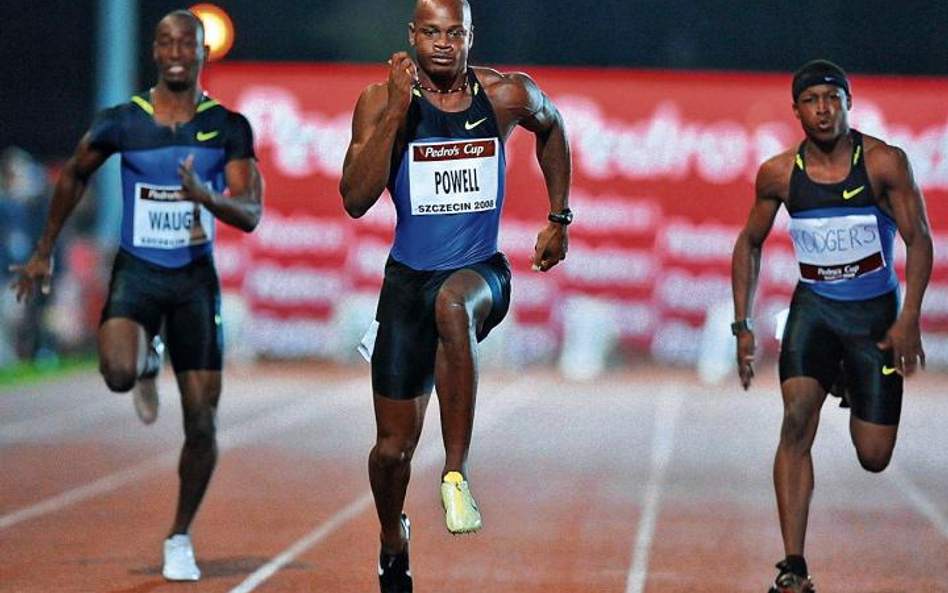 Asafa Powell na bieżni w Szczecinie. Według europejskich mediów Jamajczyk za każdy start w mityngach